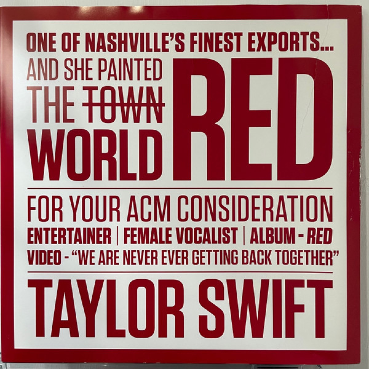 Red, Promoción para consideración de Academy of Country Music